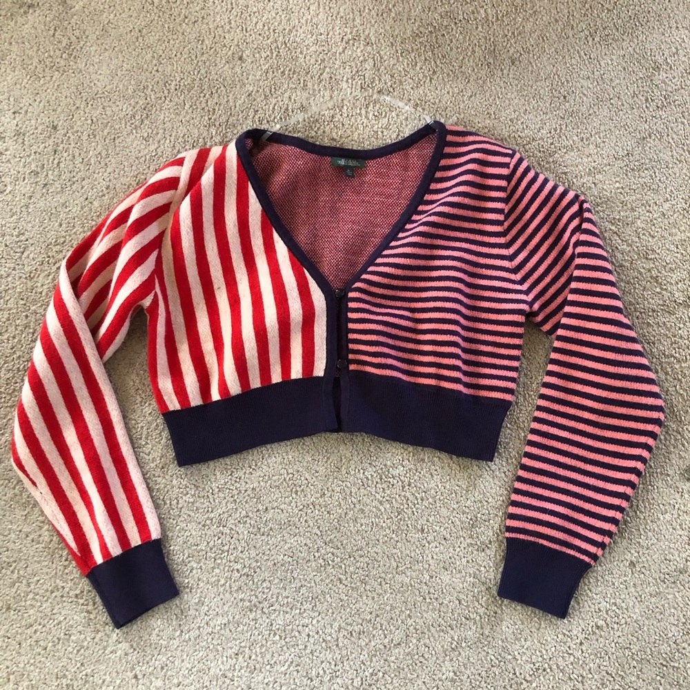Multi striped cropped sweater
